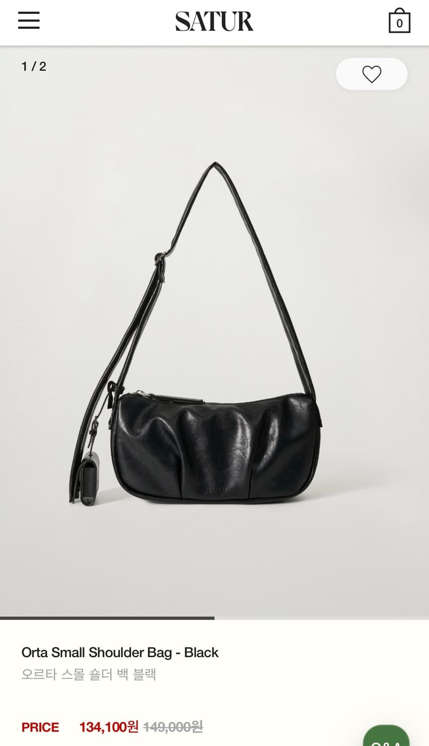 SATUR 세터 블랙 레더 숄더백 (새상품) 상품이미지3