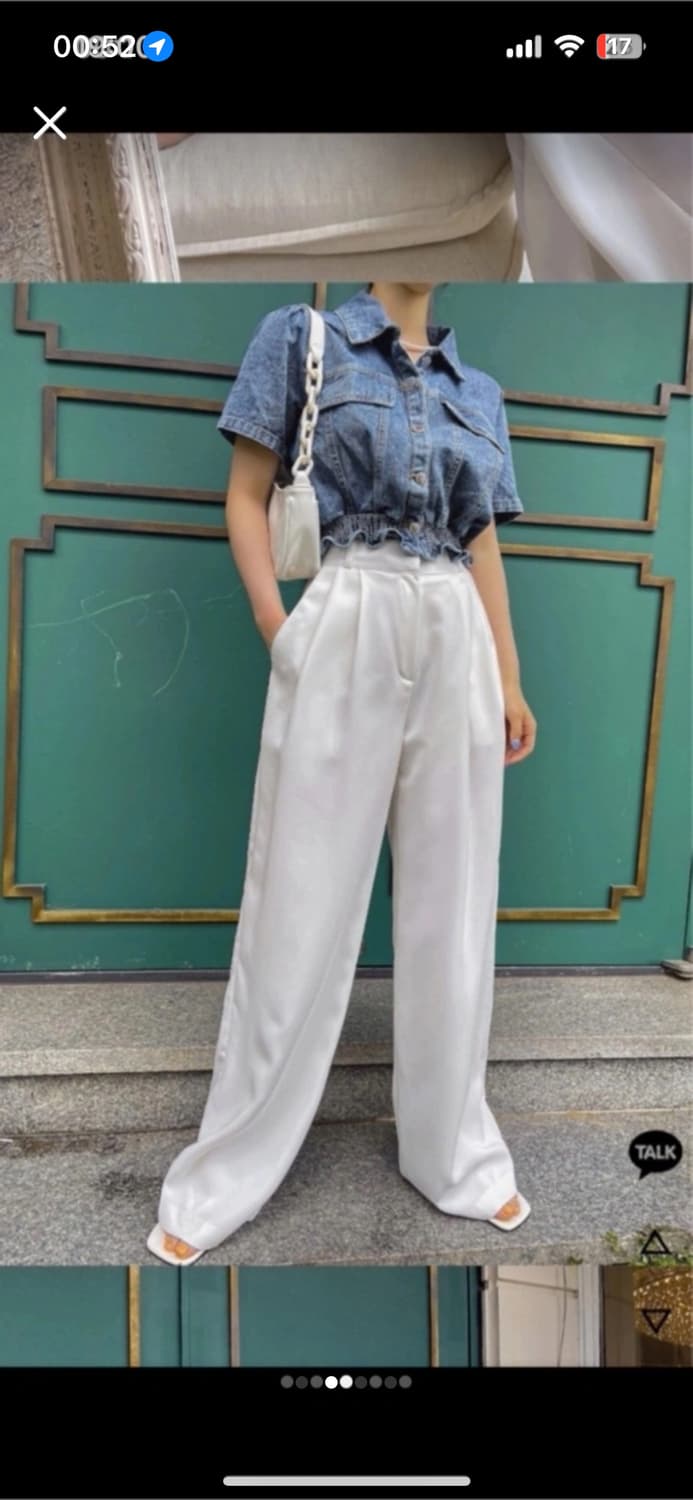 [립합] 프릴 데님 블라우스 상품이미지2