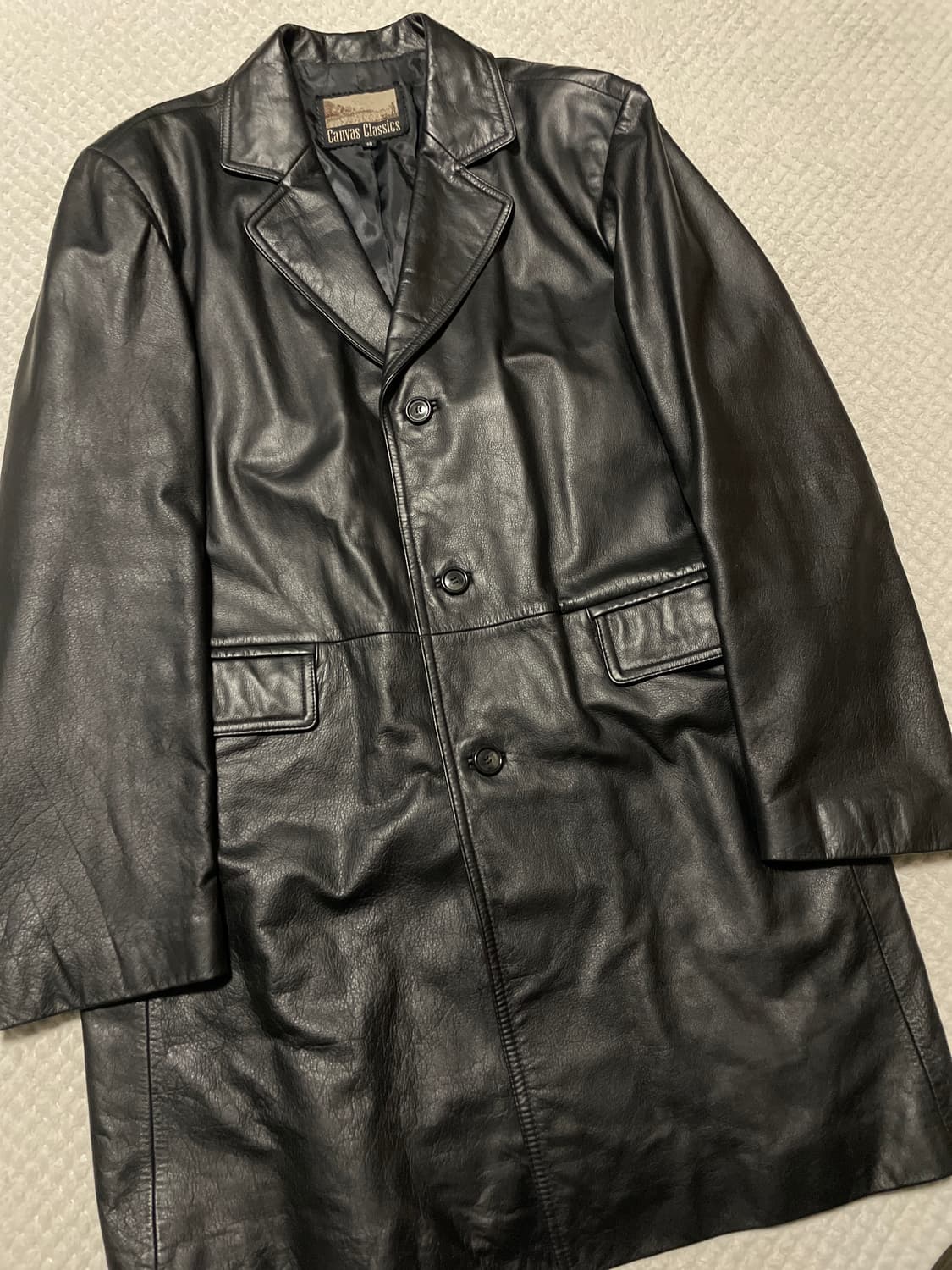 웨스턴 무드 카우하이드 3버튼 소가죽 레더 카 코트 상품이미지6