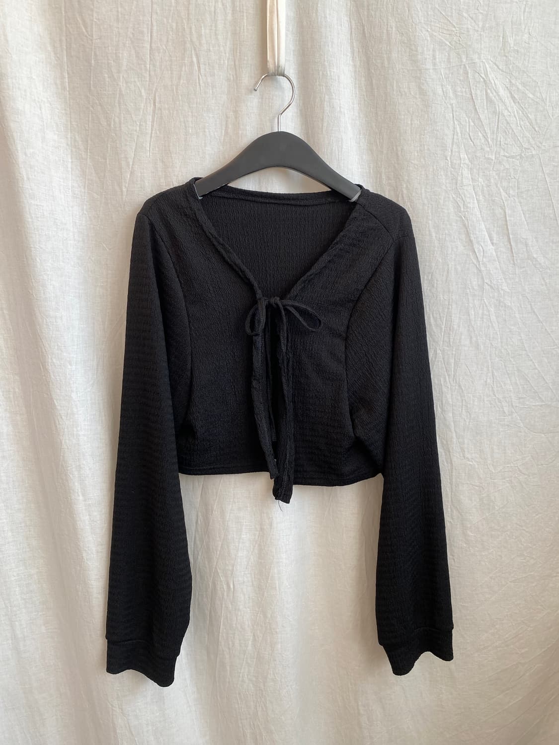 블랙 크롭 가디건(M-L) 상품이미지2