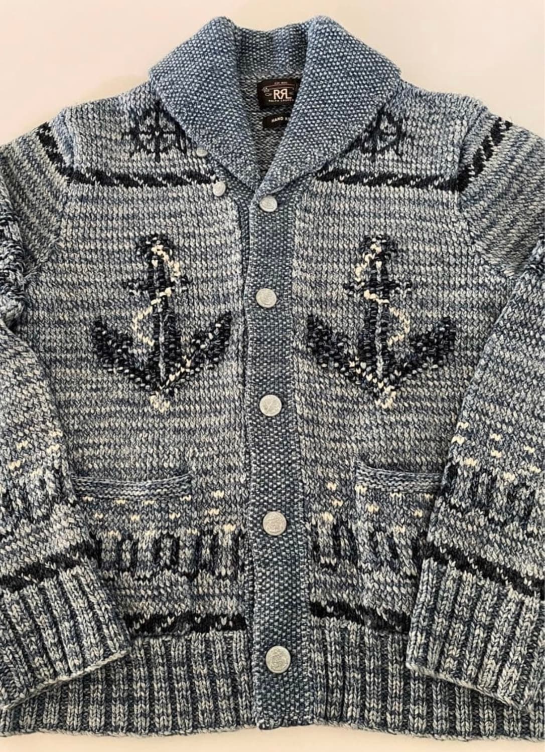 RRL 더블알엘 앵커 숄카라 핸드니트 가디건 상품이미지1