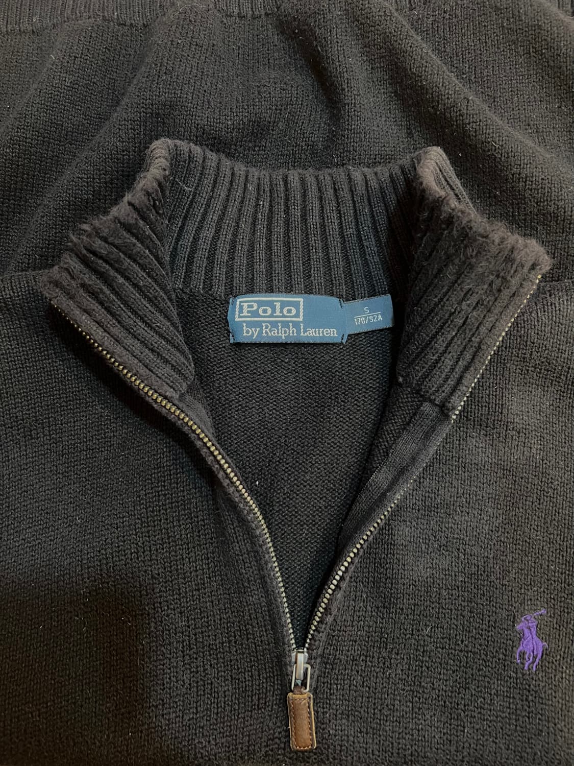 폴로랄프로렌 남성 블랙 반집업니트 코튼니트 상품이미지4