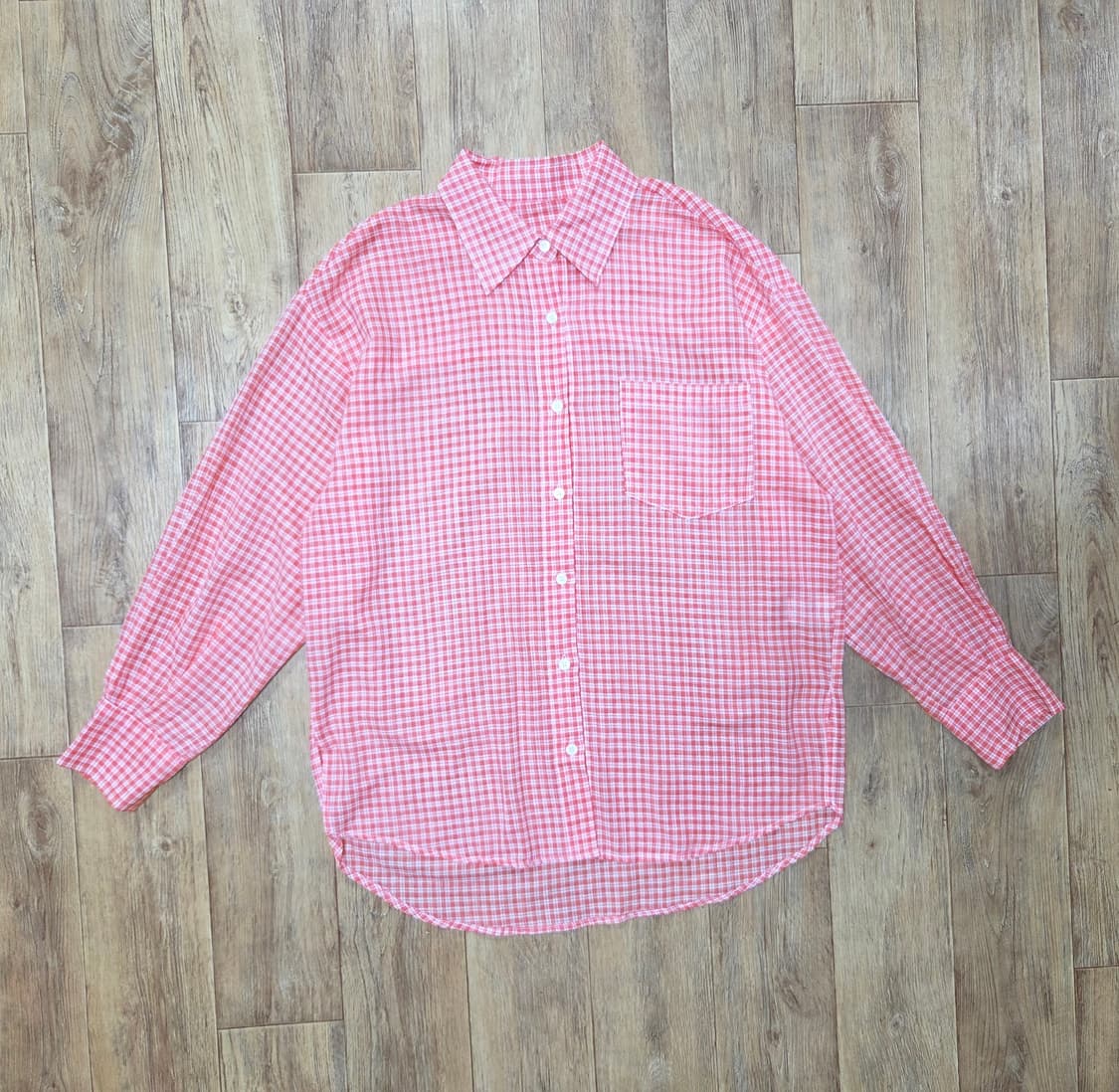 반원아틀리에(VANONE ATELIER) 린넨 체크셔츠 프리사이즈 상품이미지2