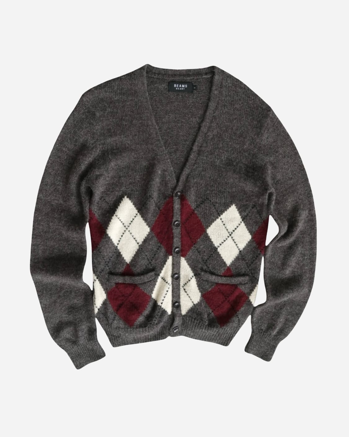 BEAMS HEART Argyle Knit Cardigan 상품이미지1