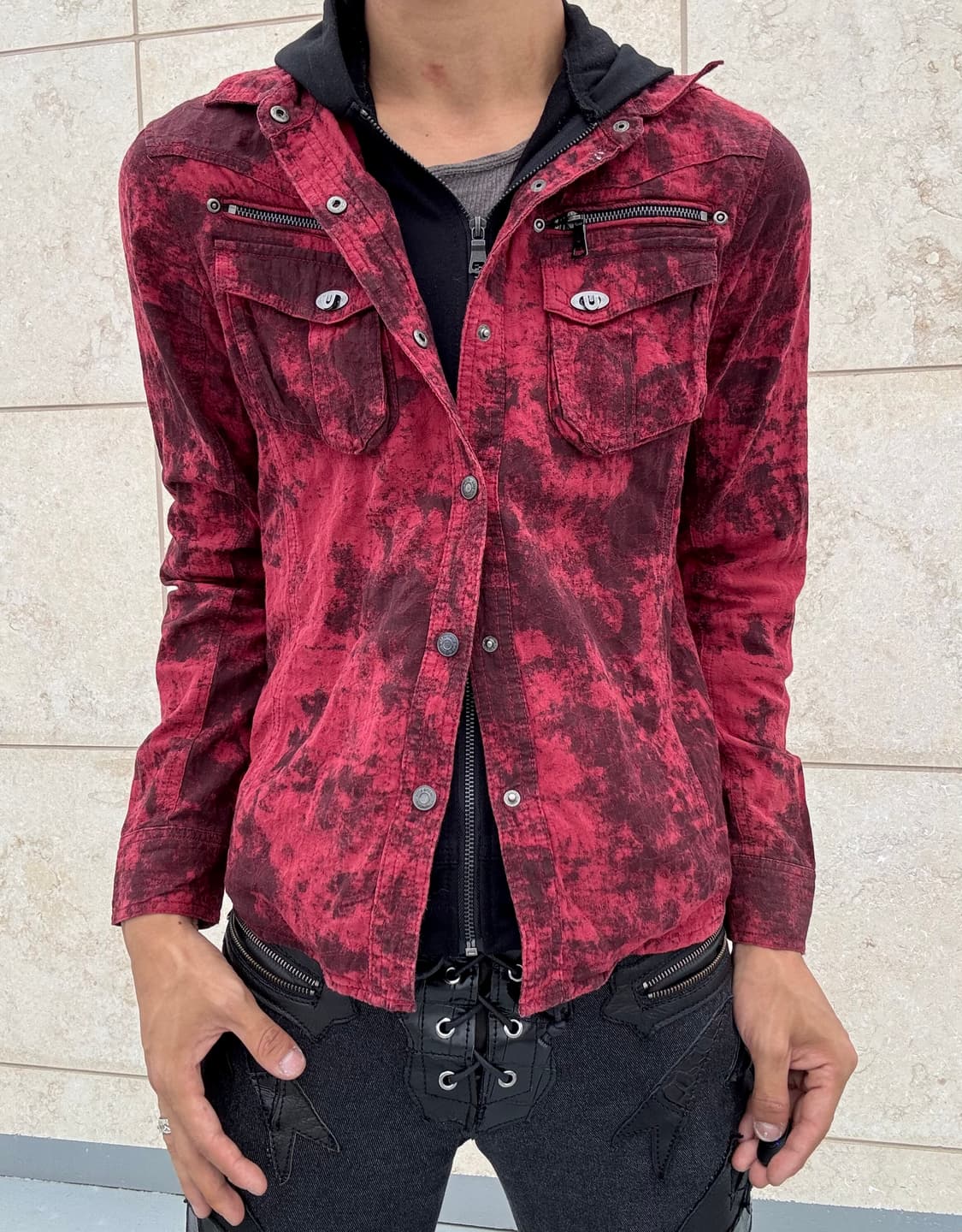 00’s Archive Red Bleach Layered Jacket 상품이미지9