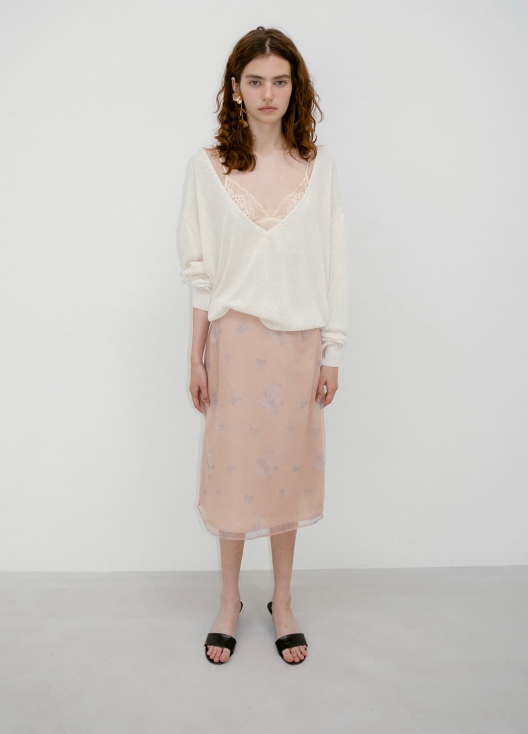 (새상품) 리본빛 Rosen Skirt - Peach 상품이미지3
