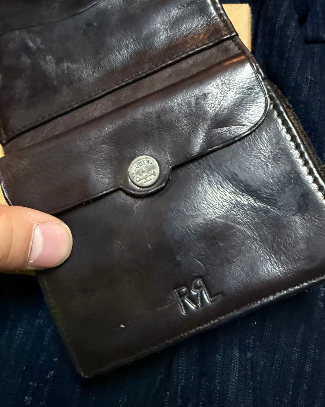 R.R.L 콘초 레더 월렛 다크 브라운 상품이미지4