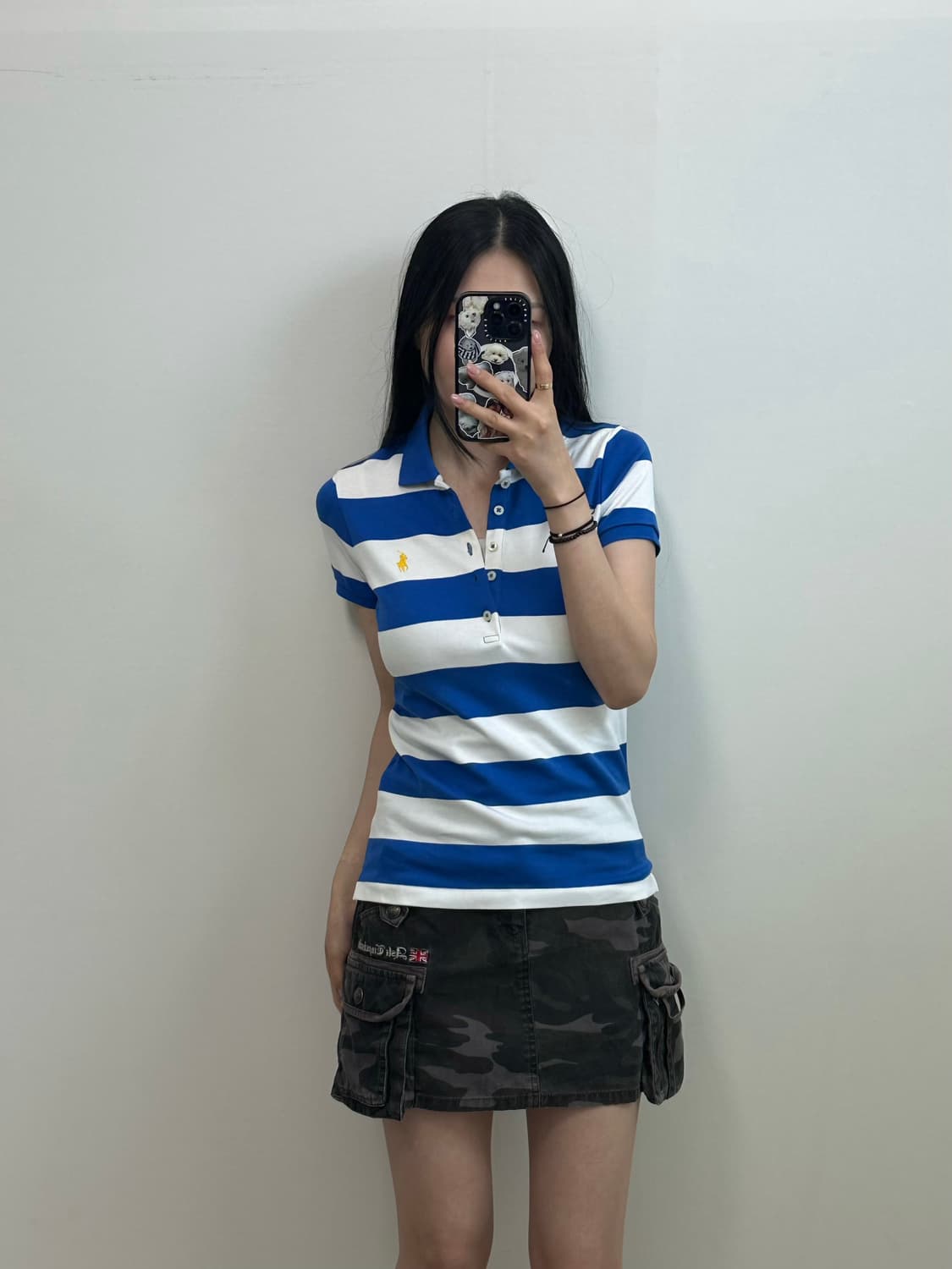 폴로 랄프로렌 자수로고 단가라 피케 반팔 카라 티셔츠 상품이미지1