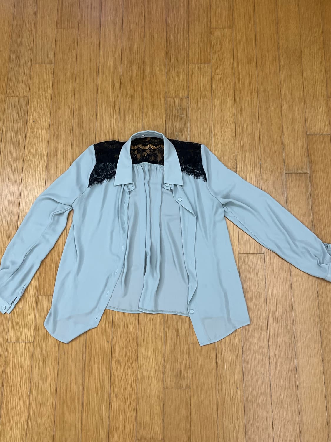 Linen sky mint flower  blouse 상품이미지1