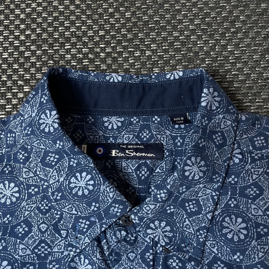 벤셔먼 블루 페이즐리 패턴 원포켓 긴팔 셔츠 XXL 상품이미지4