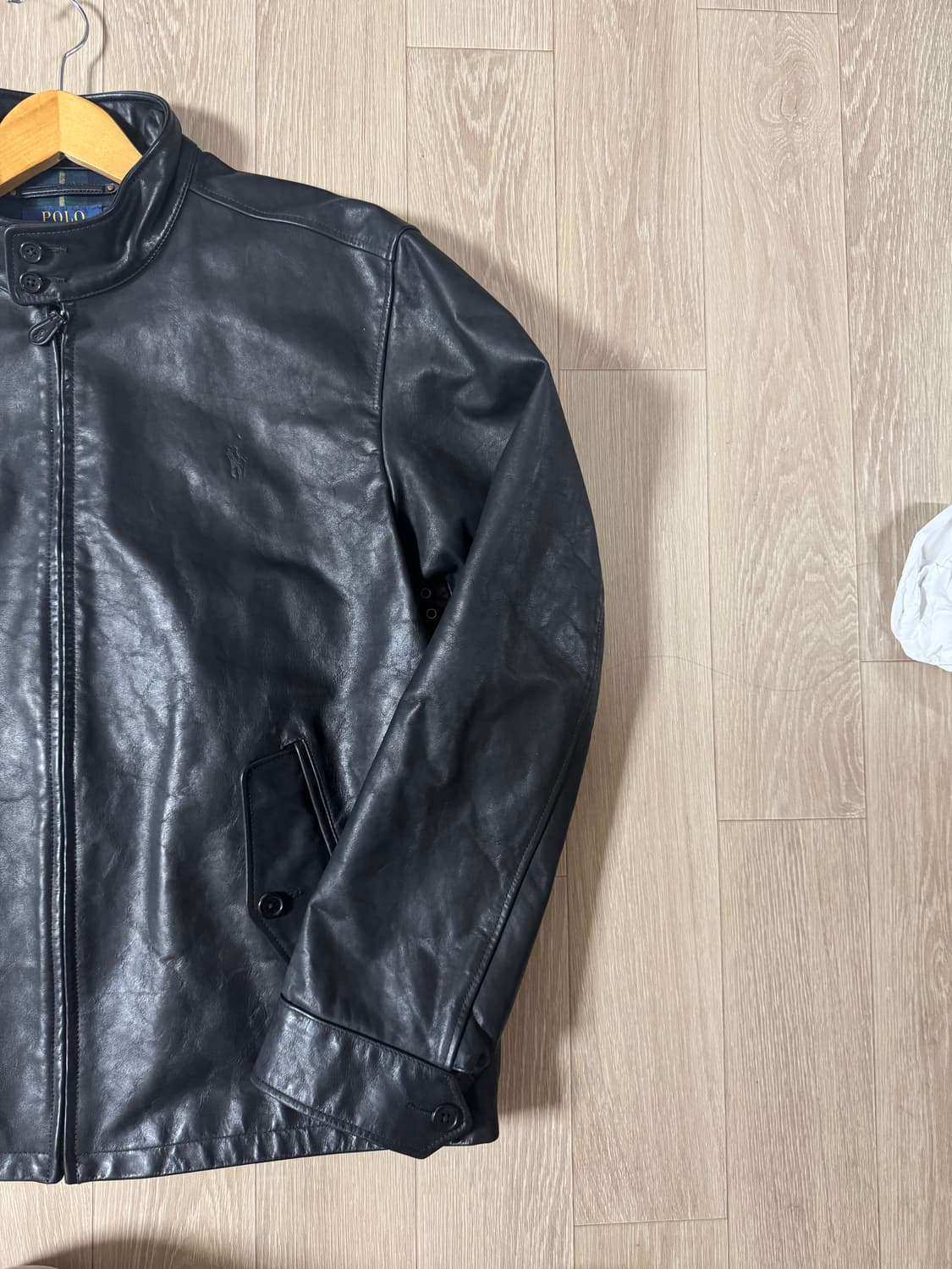 XL 폴로 랄프로렌 카우레더 바라쿠타 블랙 가죽 자켓 상품이미지6