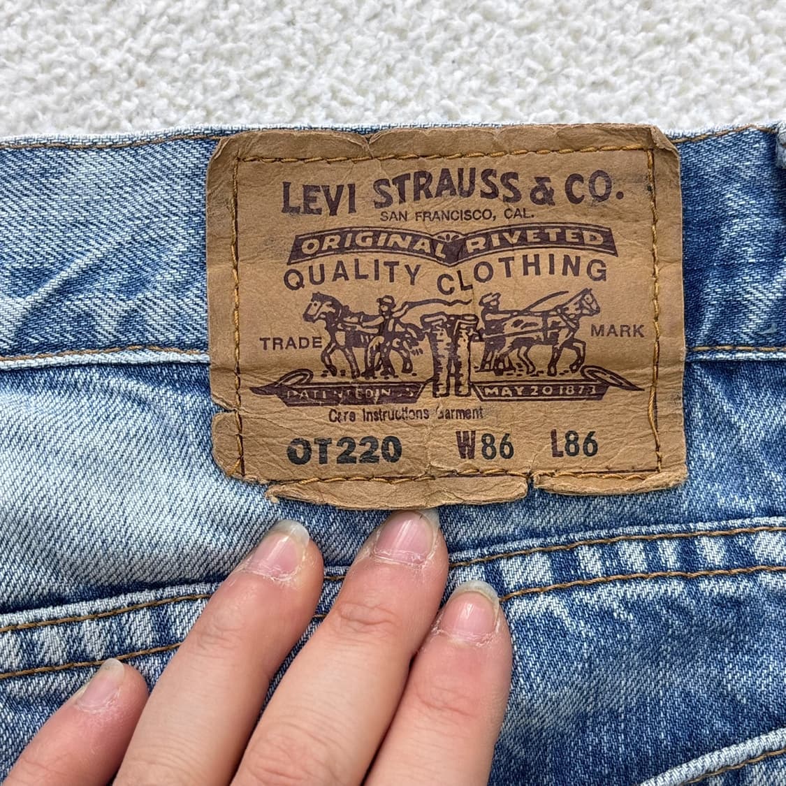 W86 리바이스 220 중청 데님 팬츠 0326E 상품이미지4