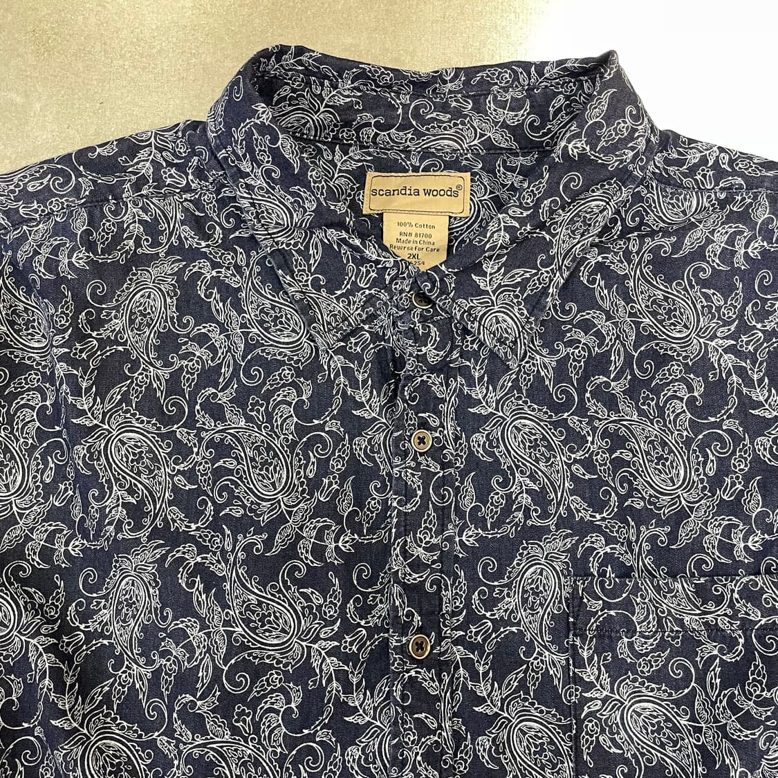 (2XL) 빈티지 네이비 페이즐리 셔츠  상품이미지9