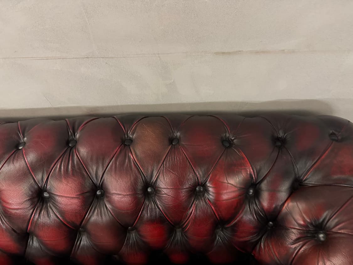 버건디 체스터필드 빈티지 소파 상품이미지8