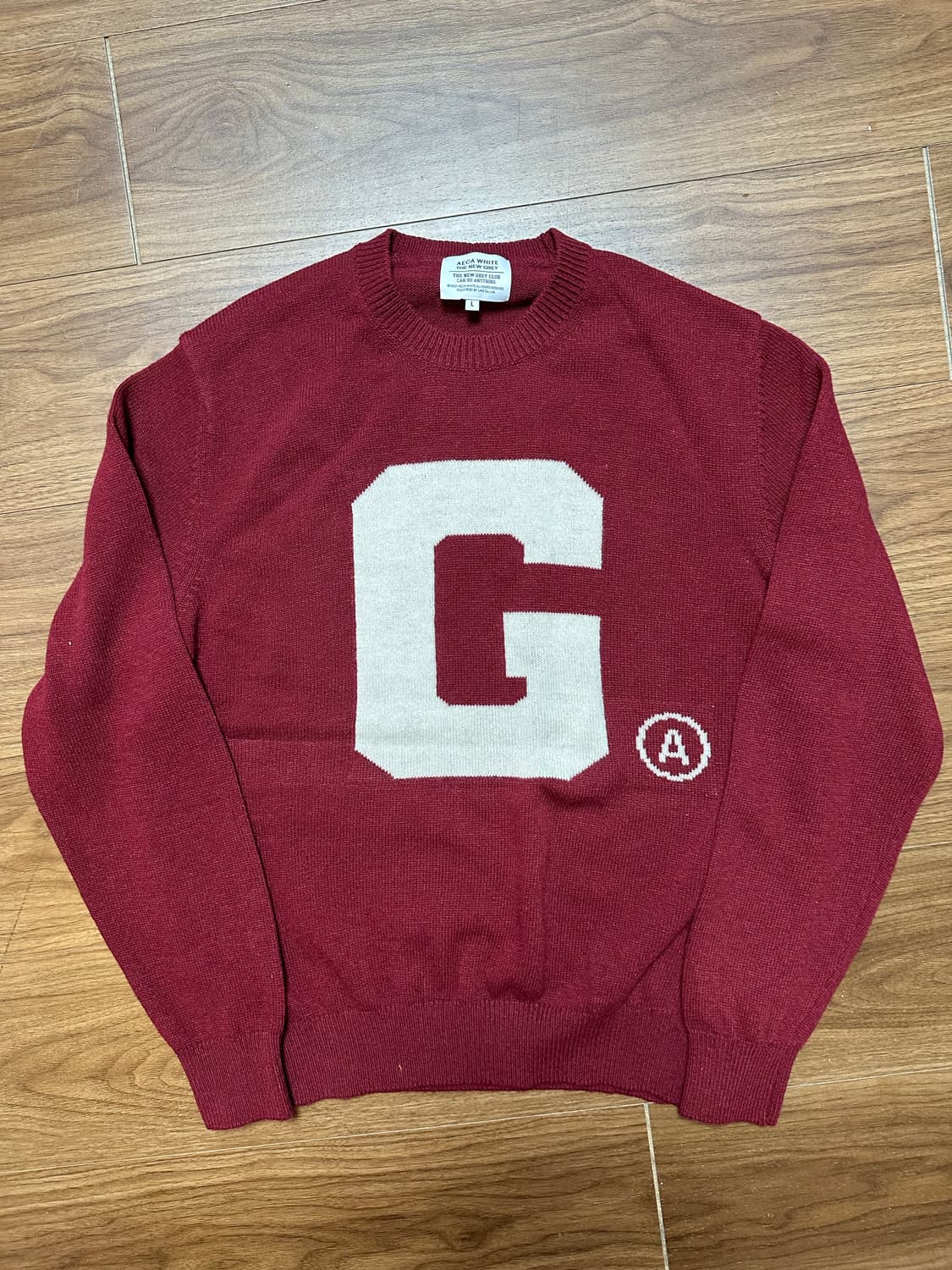 에이카화이트 니트 버건디 라지 상품이미지2