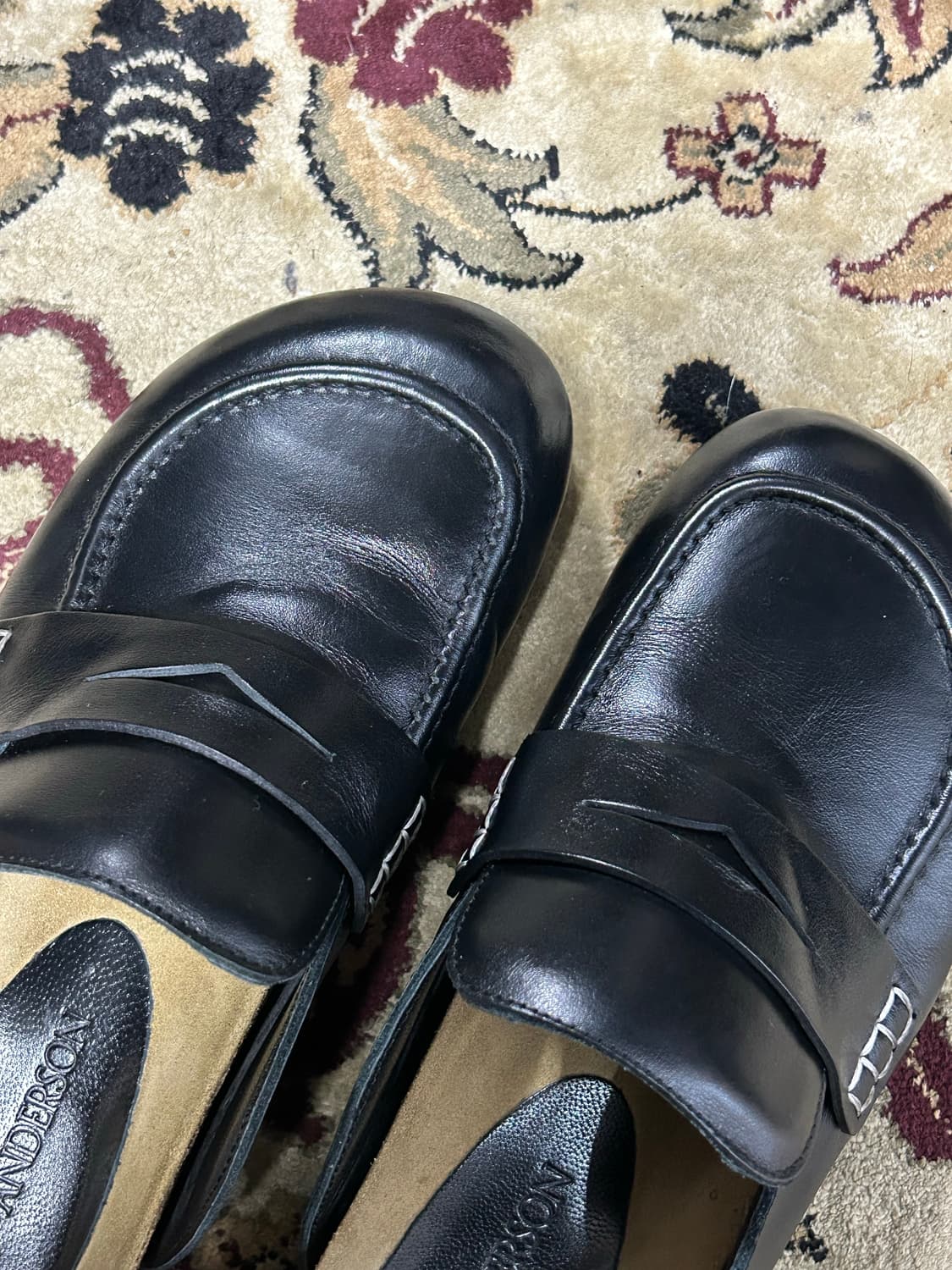 JW 앤더슨 블랙 가죽 뮬 37 상품이미지3