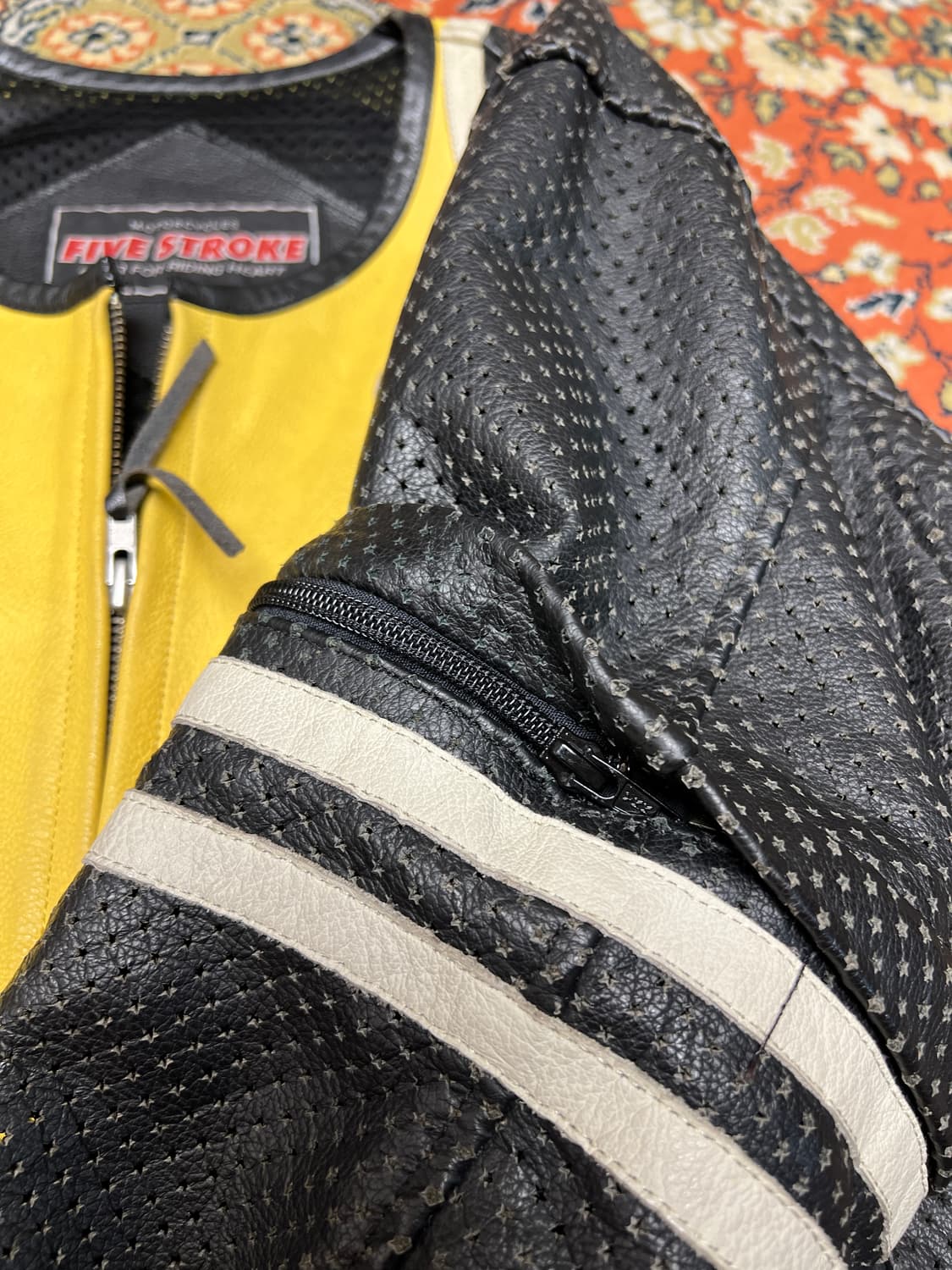 [L] FIVE STROKE 옐로우 블랙 빈티지 레이싱 자켓 상품이미지6