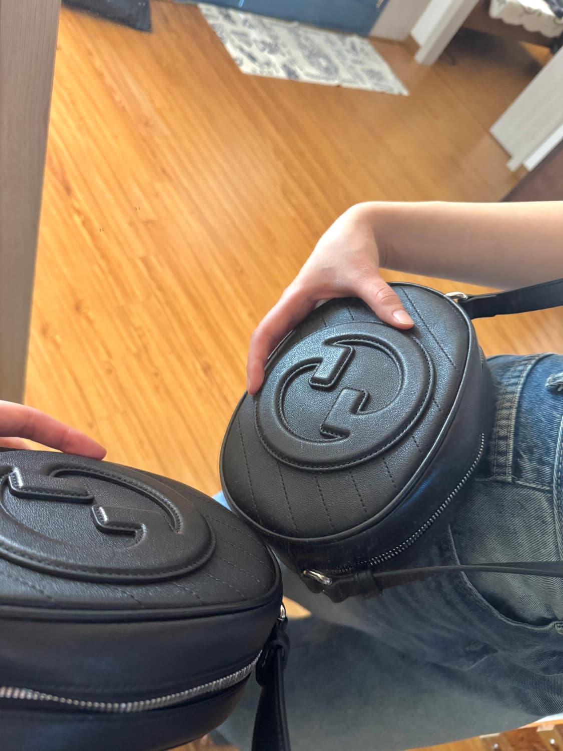 Gucci 구찌 가죽 크로스백 숄더백 타원형 검정색 상품이미지5