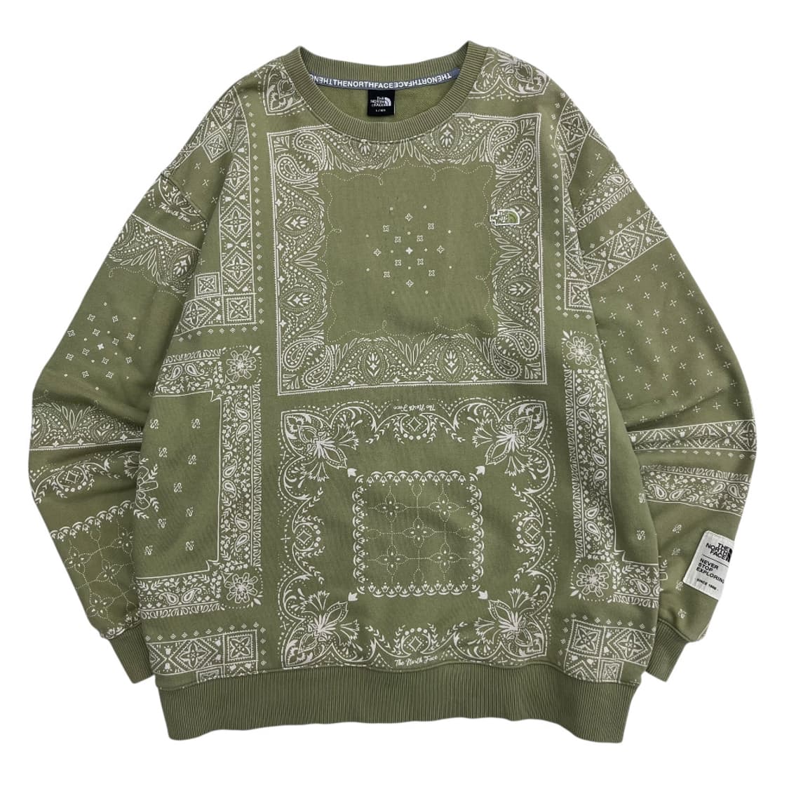 노스페이스 말차맛 반다나패턴 맨투맨 L 상품이미지2