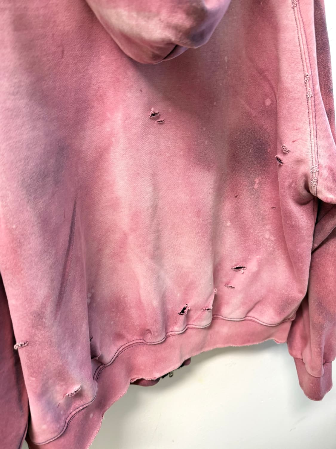 (색감 탑)Distressed faded custom hoodie zip 상품이미지10