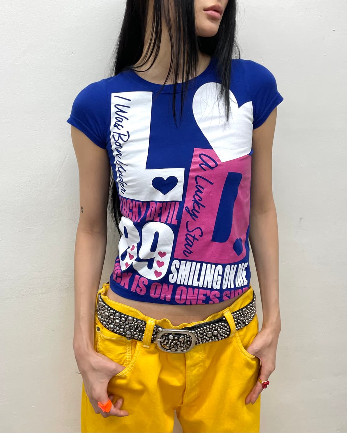 Retro Bold Lettering Blue T-Shirt  상품이미지4