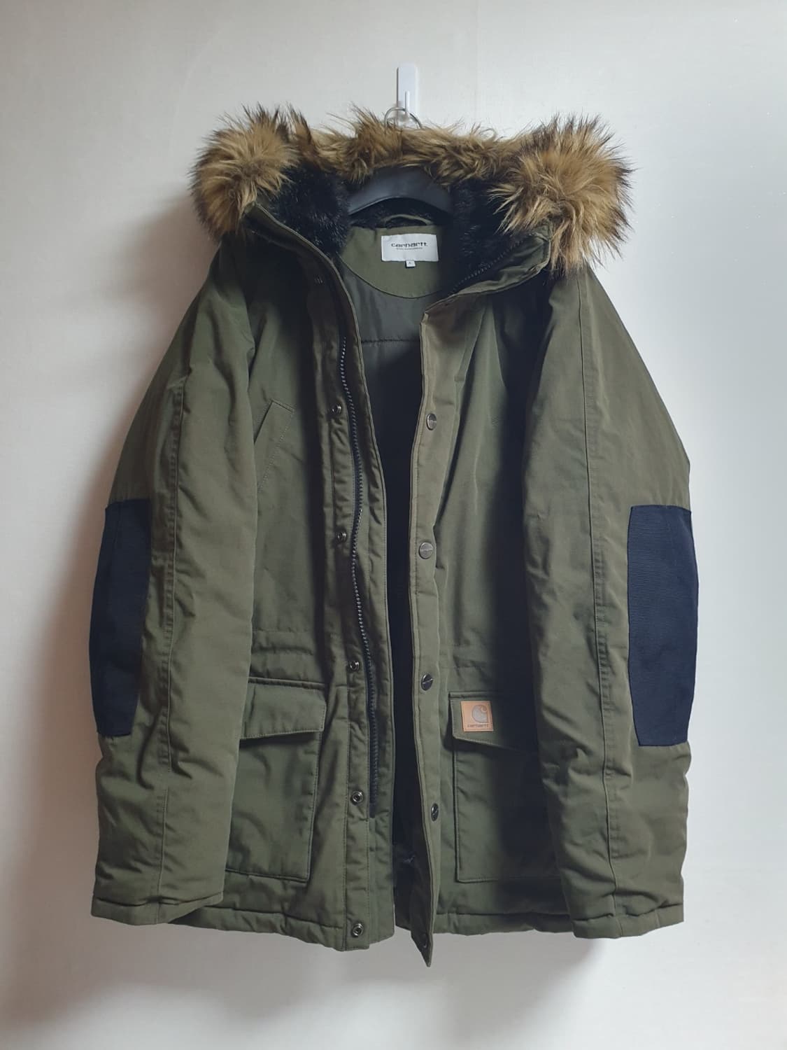 택포가 칼하트 패딩 트래퍼파카 카키 사이프레스 블랙 L 상품이미지3