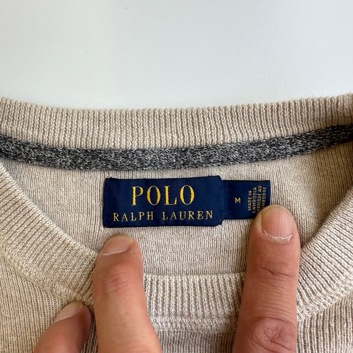 폴로 랄프로렌 신형 오트베이지 라운드 니트 맨투맨 상품이미지4