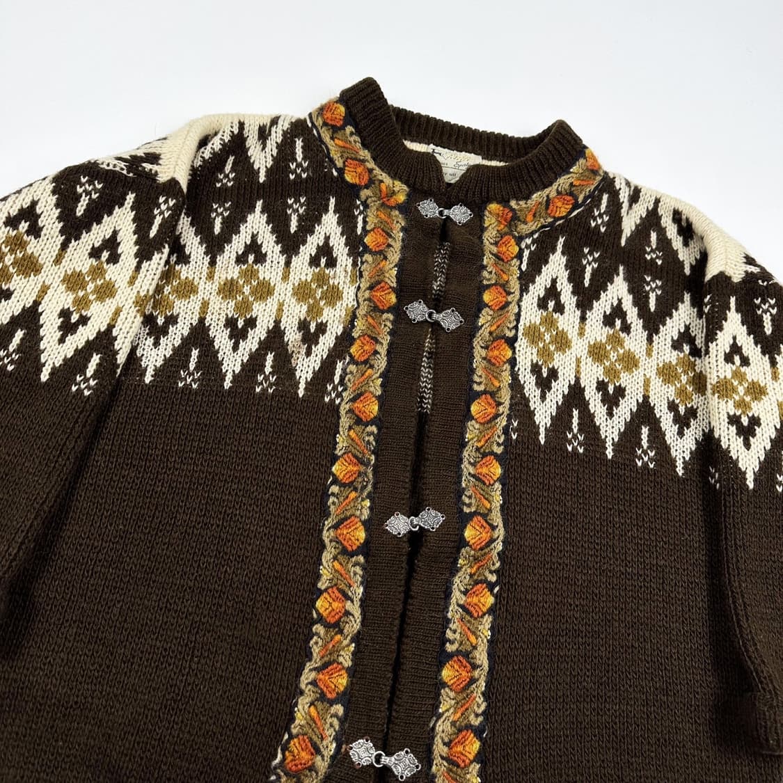 VTG 빈티지 브라운 아가일 패턴 니트 가디건 (L 여성추천) 상품이미지3