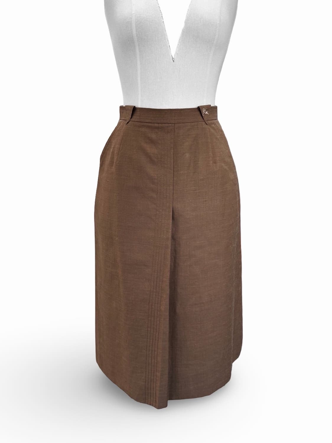 Burberrys Brown Wool Blend Long Skirt 상품이미지2