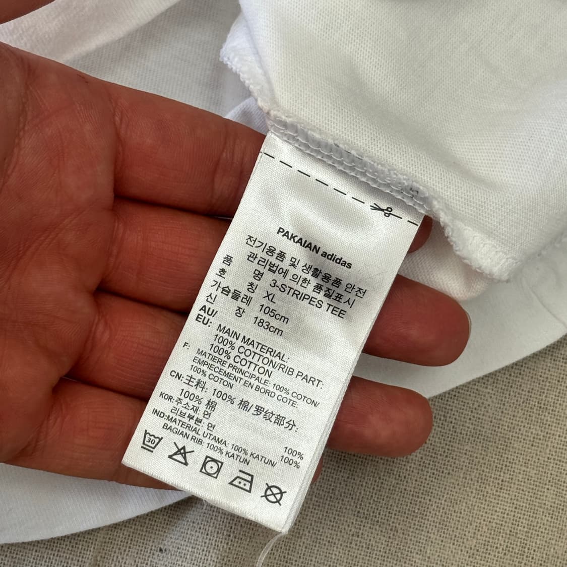 아디다스 흰검 삼선 링거 반팔 XL 상품이미지6