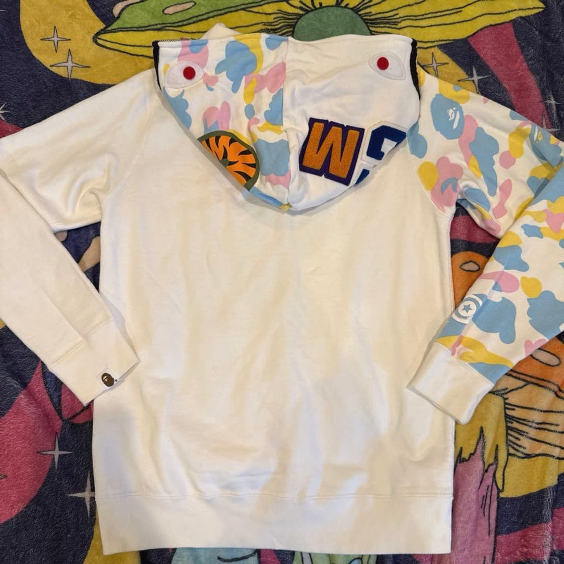 베이프 코튼 캔디 카모 샤크 풀 집 후드 상품이미지3