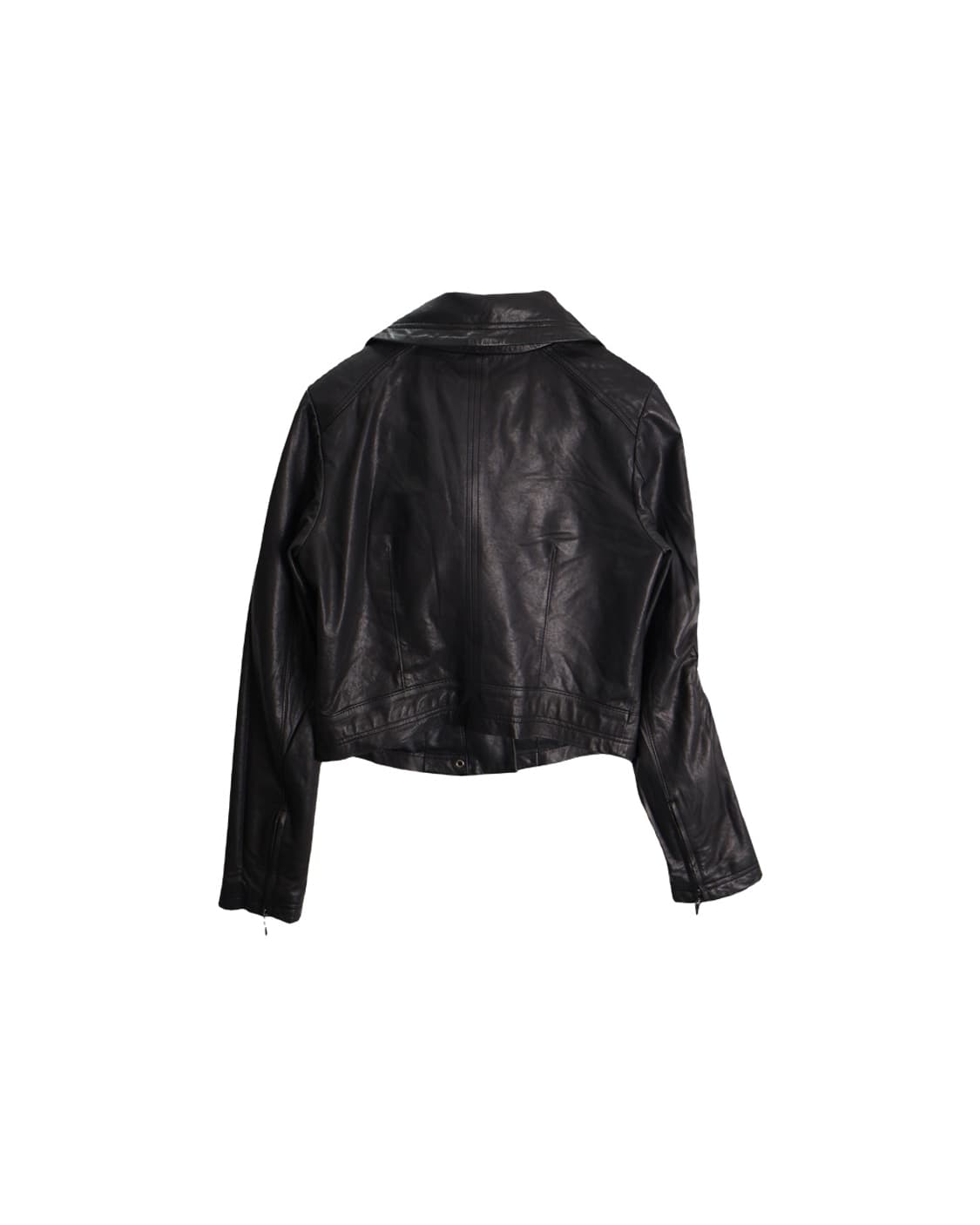 Vintage Black Hige Neck Leather Jackets 상품이미지5