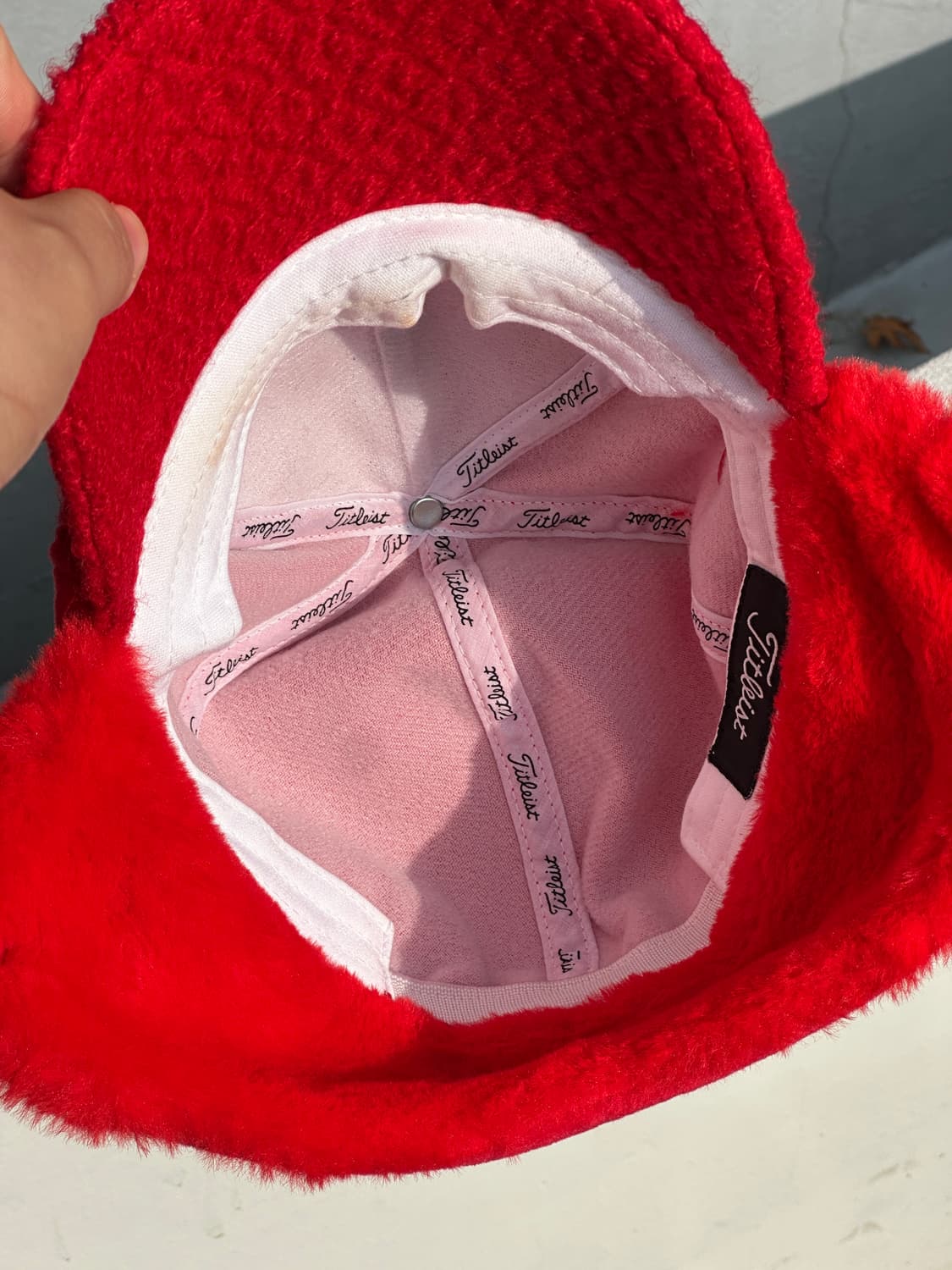 [S-M] 타이틀리스 로고 레드 트윌 이어머프 볼캡 모자 골프 상품이미지7