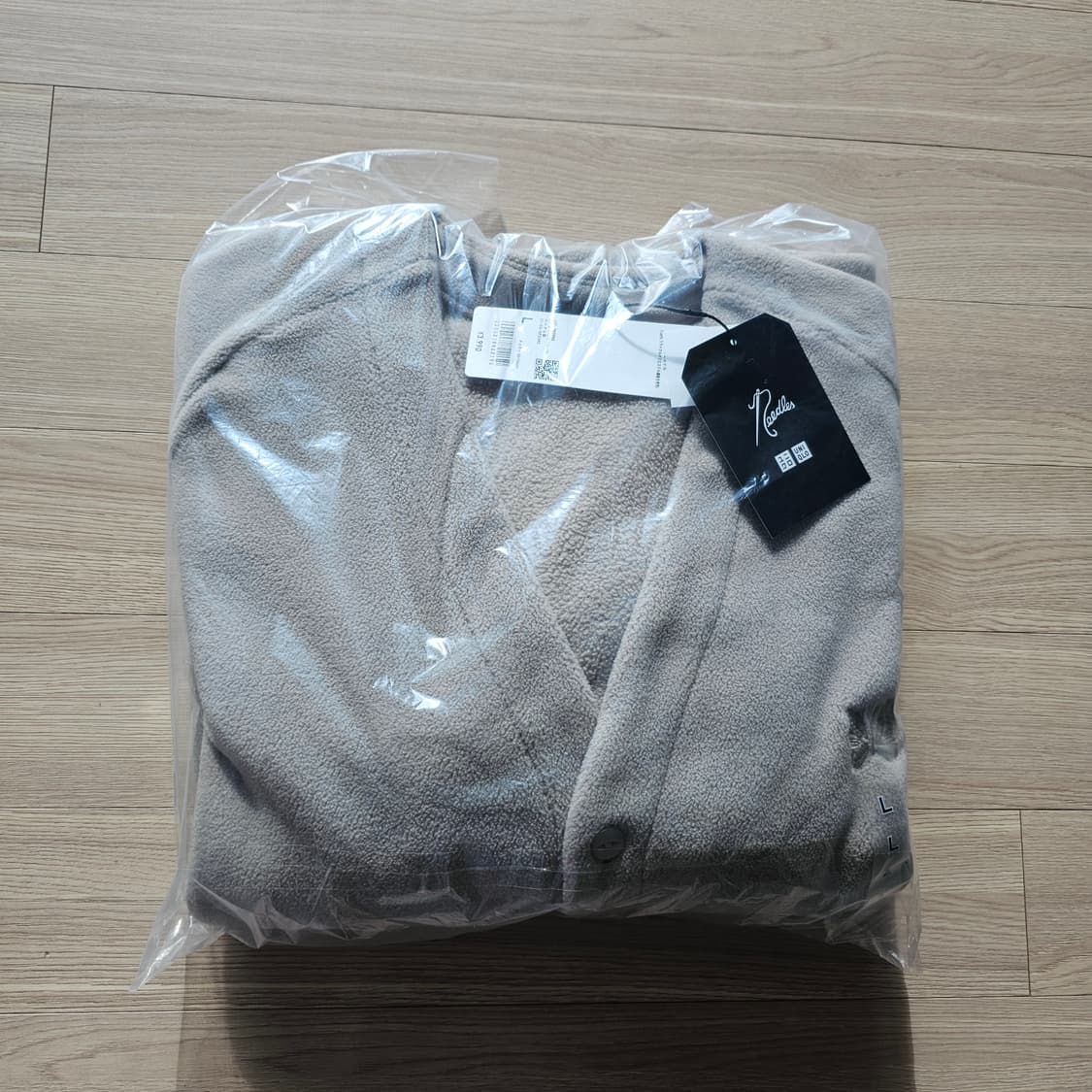 L 미개봉 새제품) 유니클로 X 니들스 후리스 플리스 가디건 베이지 상품이미지4