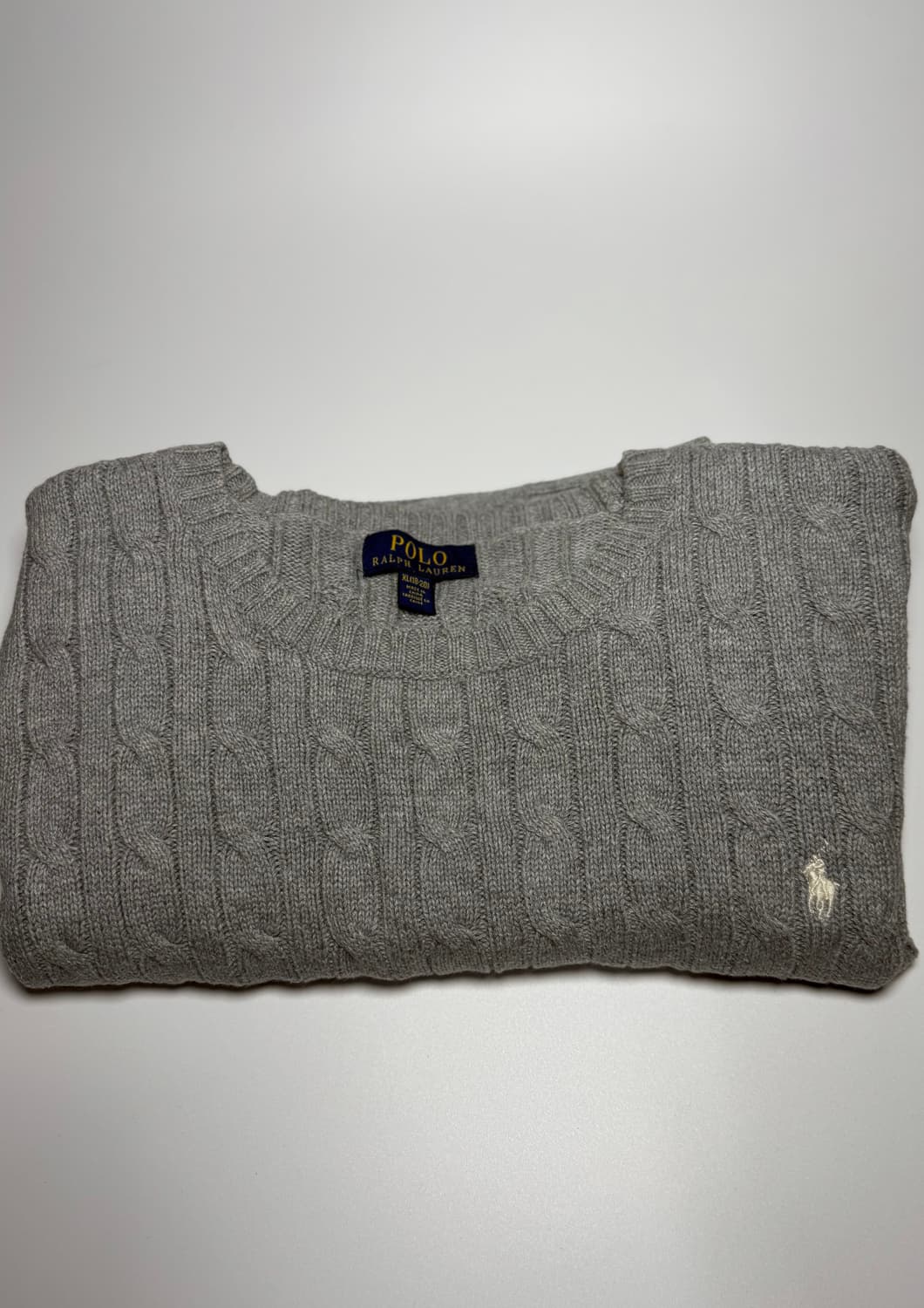 폴로 랄프로렌 케이블 니트 스웨터 회색 상품이미지1