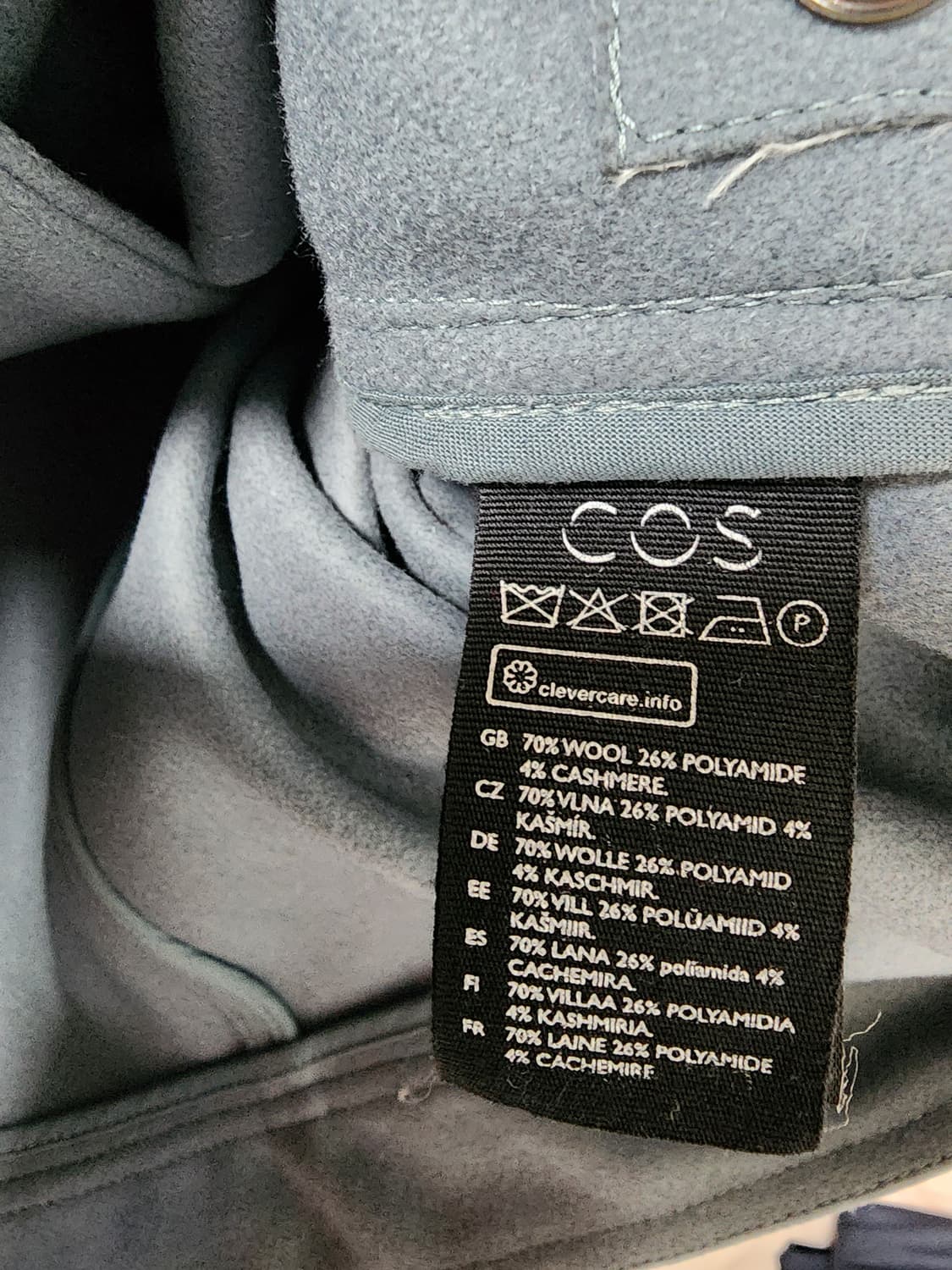 COS 에어포스 블루 색상 울 자켓 상품이미지9