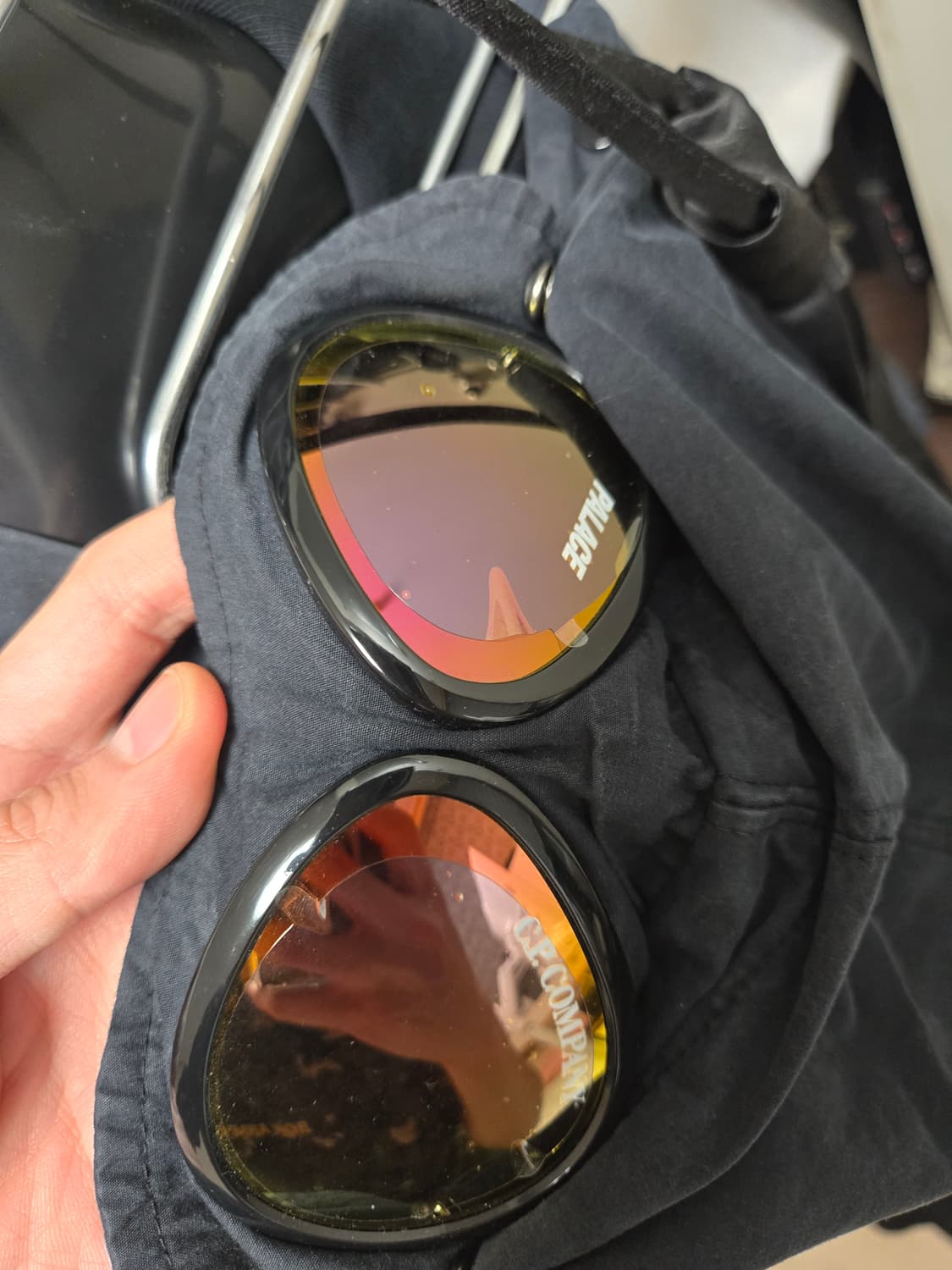 팔라스 CP컴퍼니 고글 후디 후드티 블랙 L 100 상품이미지8