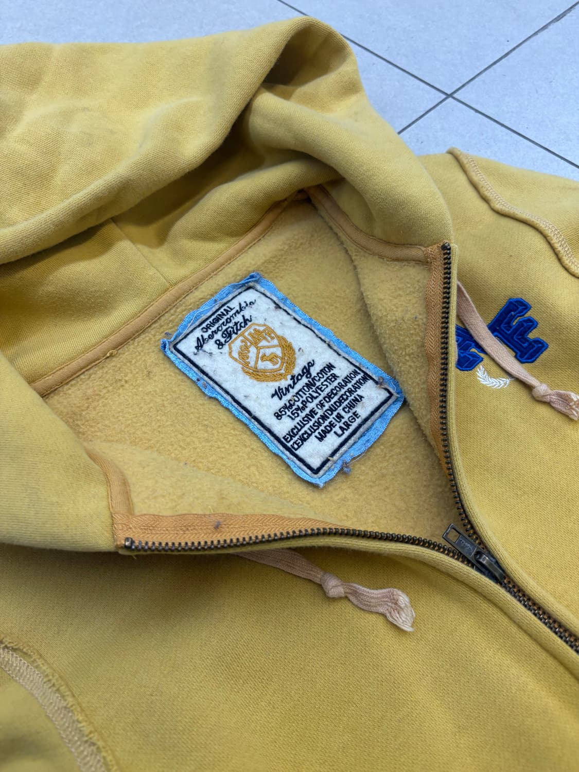 아베크롬비 AF 옐로우 크롭 후드집업 상품이미지5