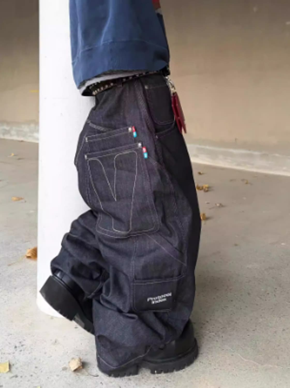 [2] 프로토콜인덱스 X 반디더핑크 레트로 배기 데님 팬츠 인디고 상품이미지1