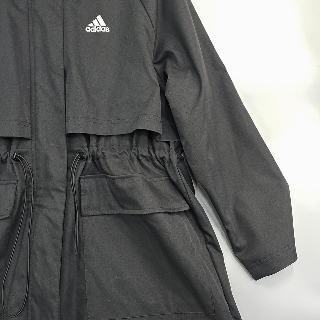 아디다스 우먼스 여성 테크 자켓 윈드러너 롱 바람막이 점퍼 블랙 L 상품이미지5