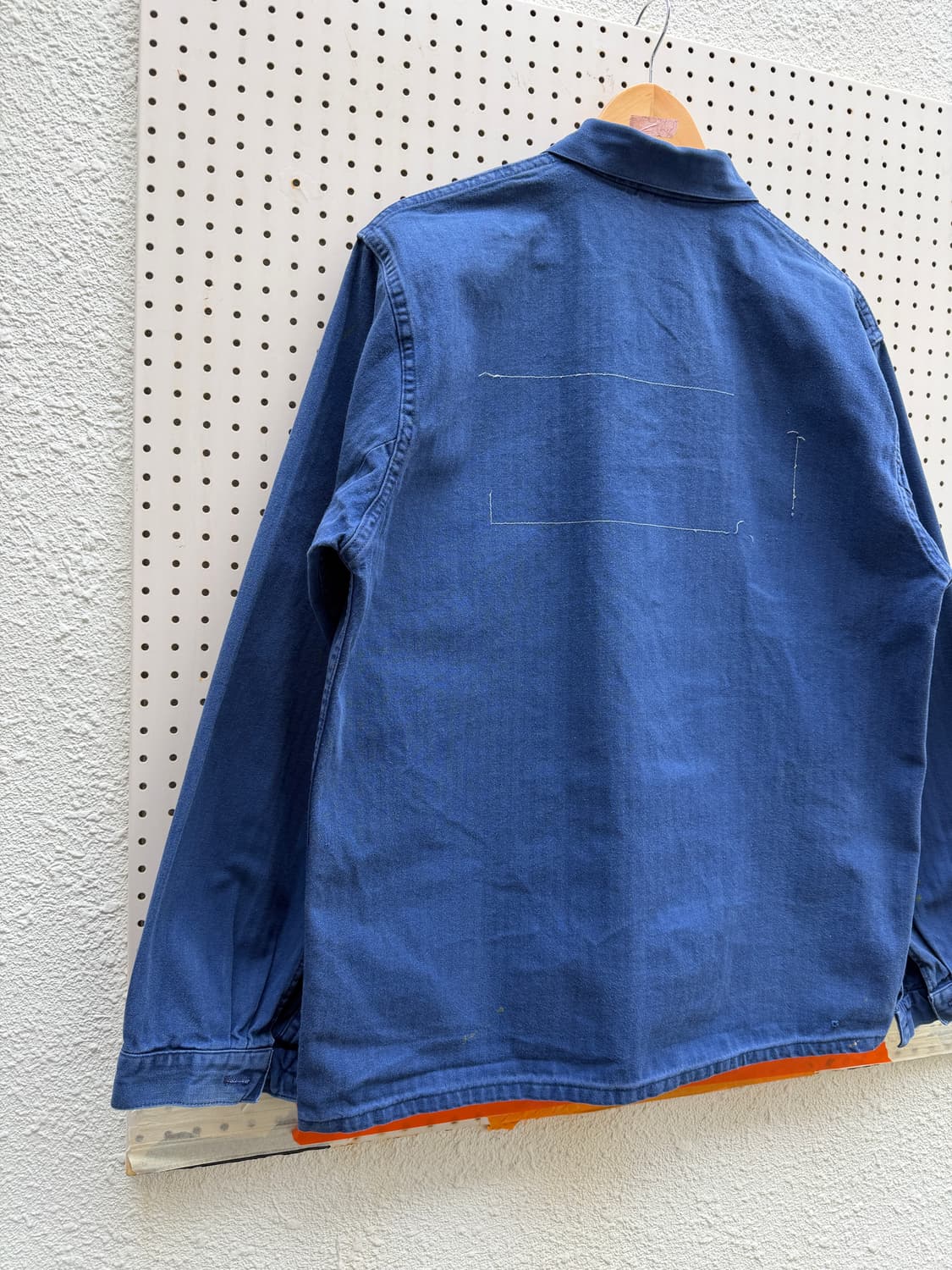 WASHED BLUE 4 POCKET HBT 헤링본트윌 프렌치워크자켓 상품이미지8