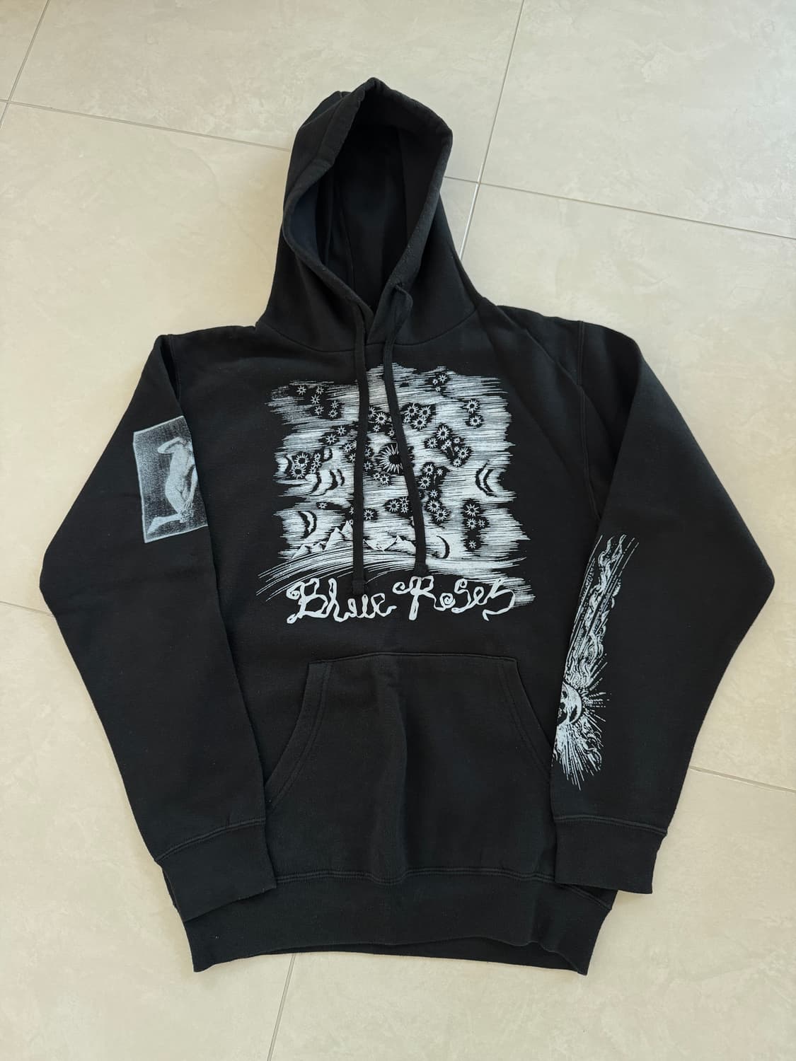 Blue Roses 그래픽 후드티 S 상품이미지1