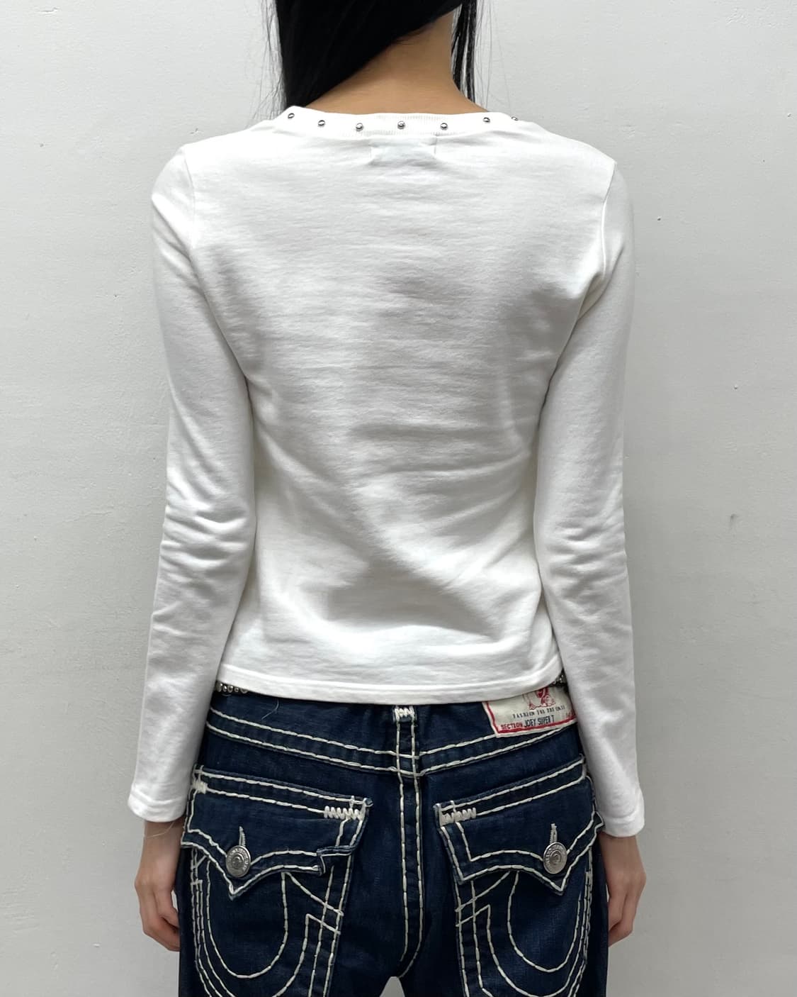 Skeleton Big American Flag Stud Long Sle 상품이미지3