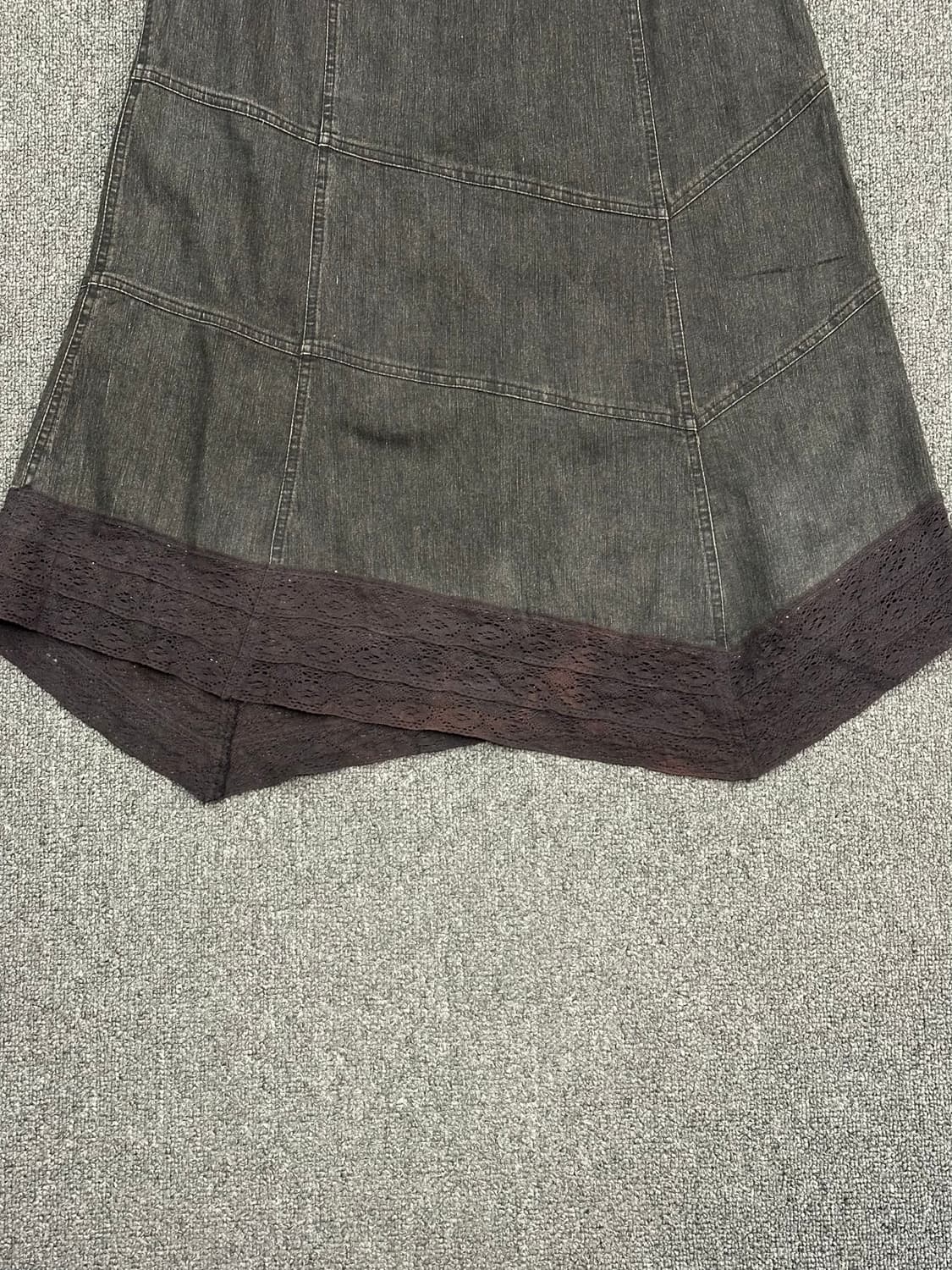 M)Japanese vintage 레이스 밴딩 흑청 스커트 상품이미지2