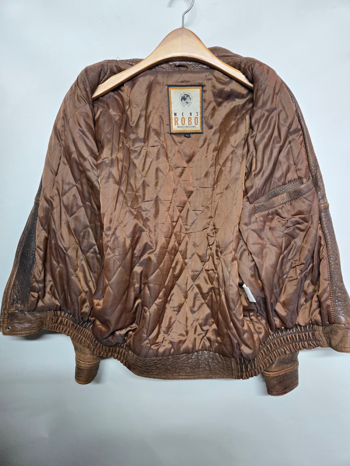 Men's Robo 로보 램브킨 양가죽 봄버 블루종 자켓 L 상품이미지3