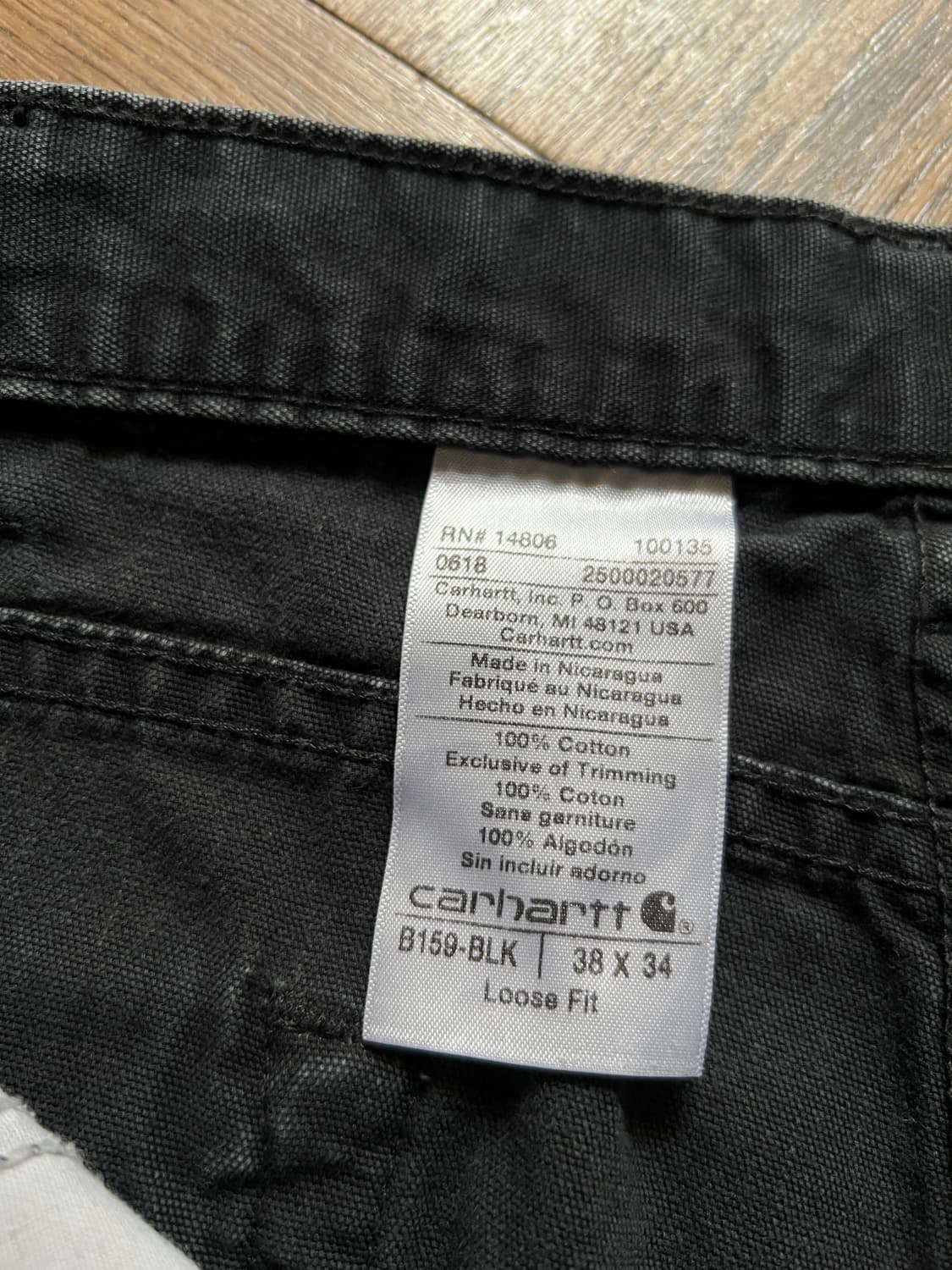 [38]칼하트 USA 빈티지 페이딩 블랙 싱글니 워크팬츠 상품이미지7
