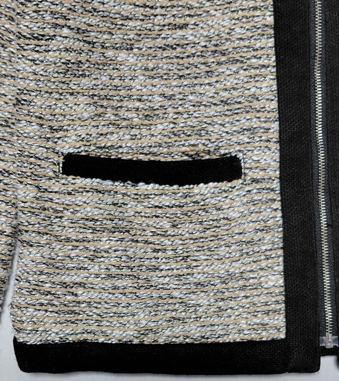 LaLa Stella 클래식 트위드 노칼라 지퍼 자켓 (S사이즈) 상품이미지4