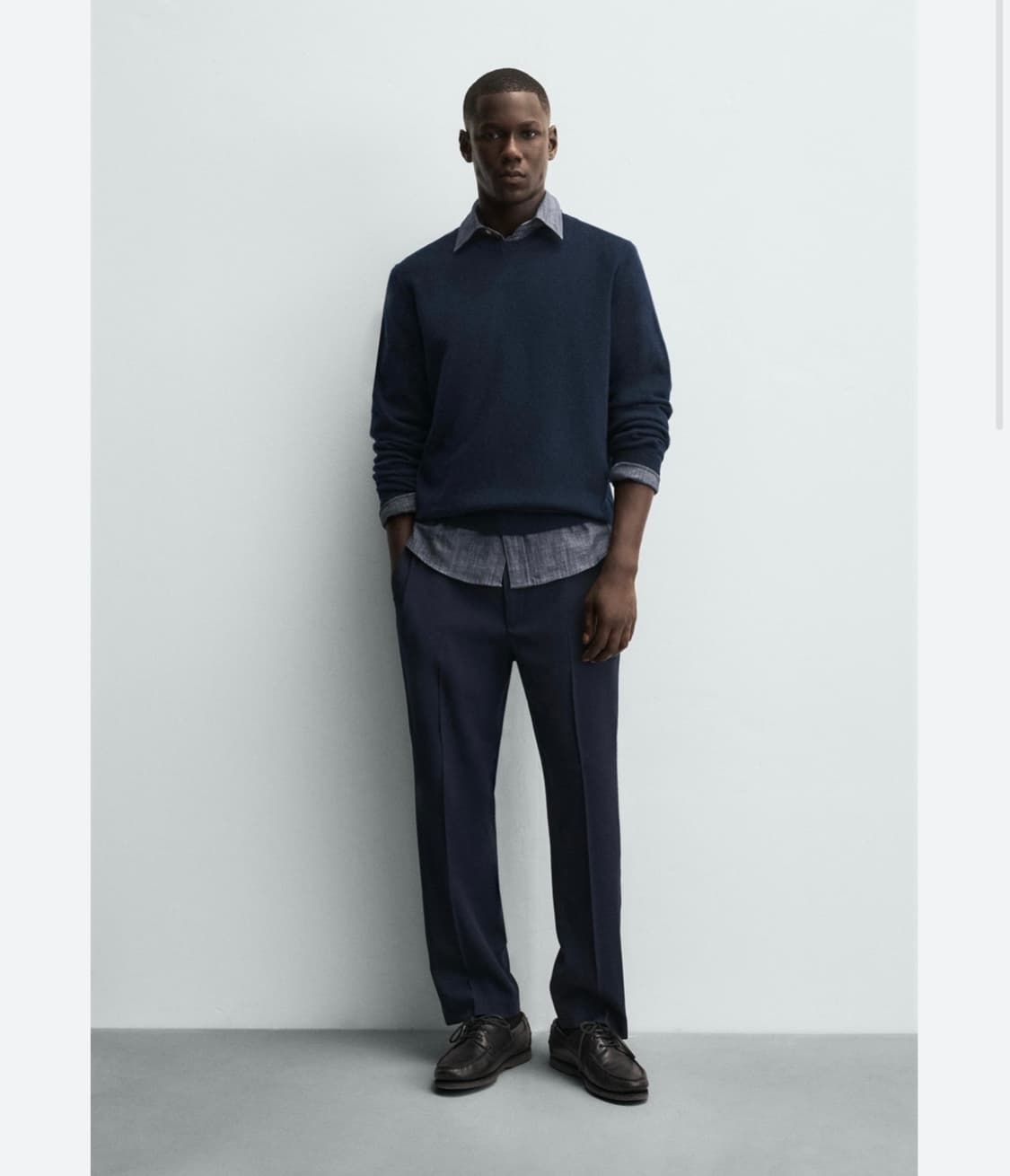 zara(자라) 울 블렌드 니트(블루네이비) XL 상품이미지1