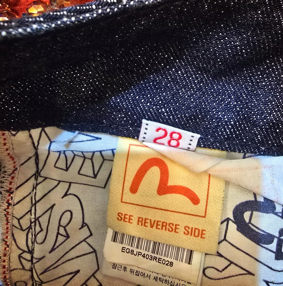 일본 에비스(Evisu) 7부 데님 반바지 크롭진 상품이미지5