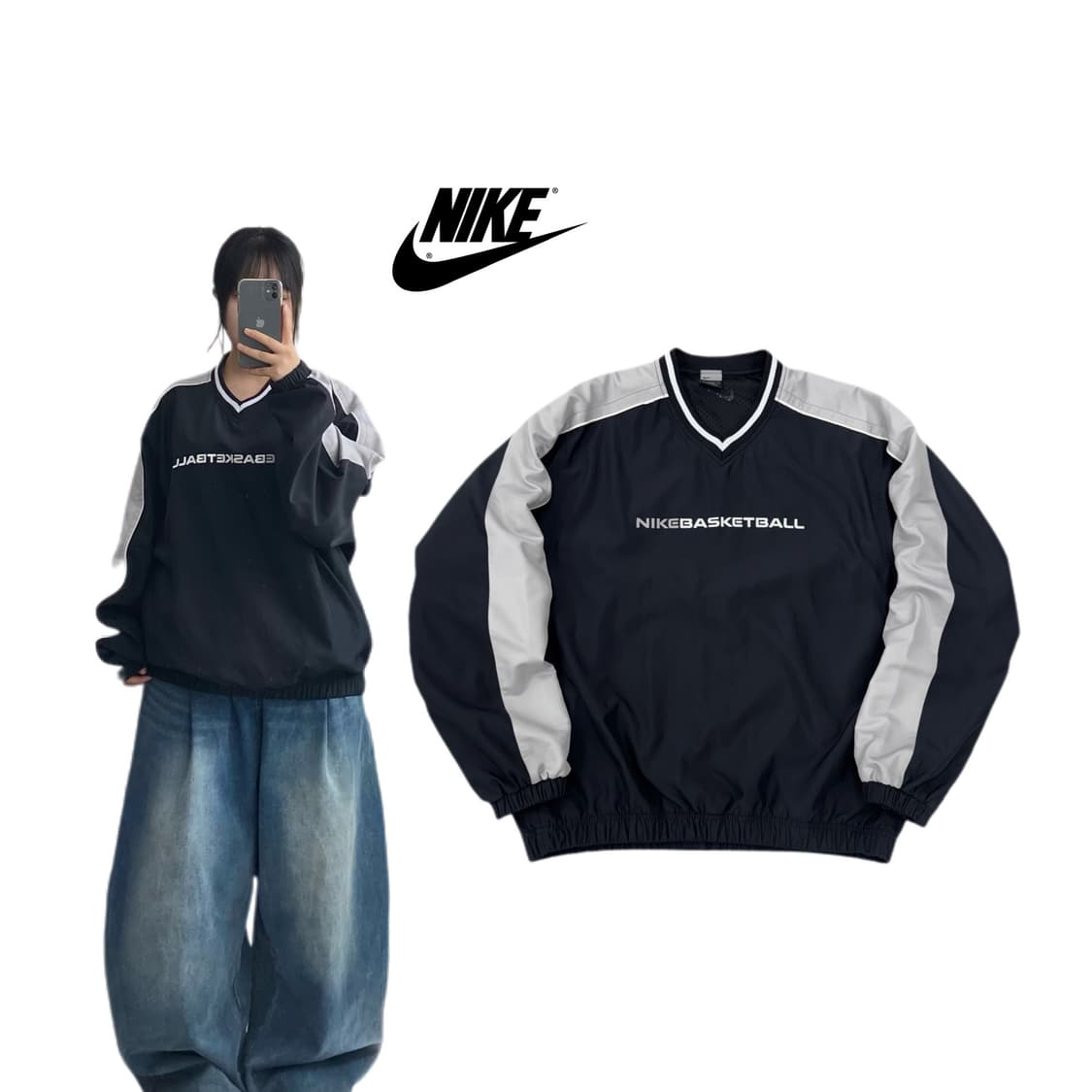 나이키 00s 스우시 베스킷볼 오버핏 웜업 바람막이  상품이미지1
